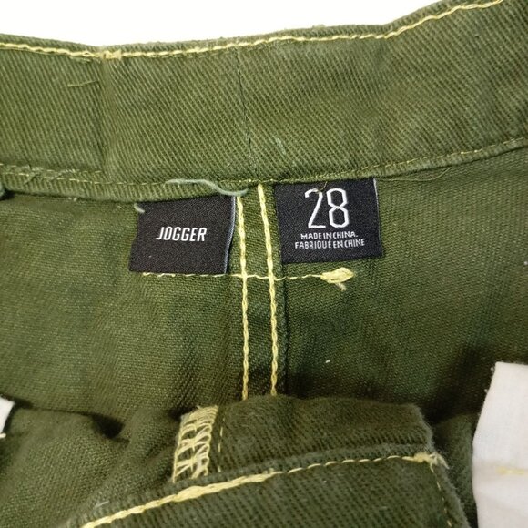 BDG Jogger Pants Green 100% Cotton With Pockets - Size 28 - Picture 2 of 12